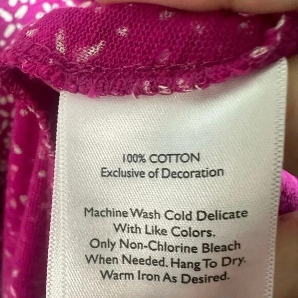 Eddie Bauer sleeveless Dress cotton floral, drawstring v-neck crisscross - Picture 5 of 9